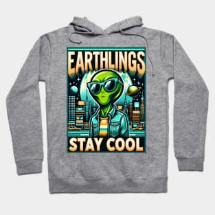 Earthlings Collection: Retro Alien Stay Cool Urban Hoodie